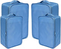 Travel Shoe Bags, Foldable Waterproof Shoe Pouches Organizer-Double Layer (2+2 Seablue Shoebags) by JJ+POWER