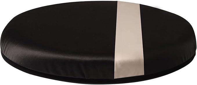 HealthSmart 360 Degree Swivel Seat Cushion, Chair Assist for Elderly, Swivel Seat Cushion for Car, Twisting Disc, Black with Tan Stripe, 15 Inches in Diameter by HealthSmart