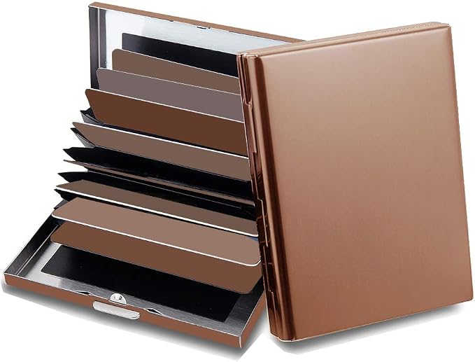 RFID Credit Card Holder Protector Metal Credit Card Wallet Business Card Holder for Men Women Gift Box Package (Copper) by EASTNIGHTS