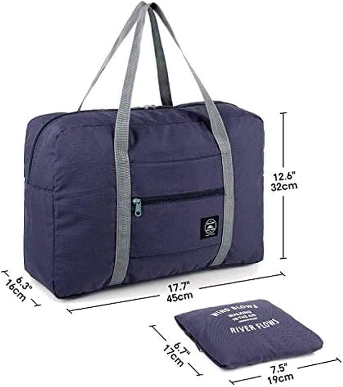 2 Pack Foldable Travel Bag Waterproof Travel Duffel Bag,Women Ladies Man Canvas Weekender Bag Overnight Carry-on Tote Duffel in Trolley Handle (Black&Rred)… - Image 3