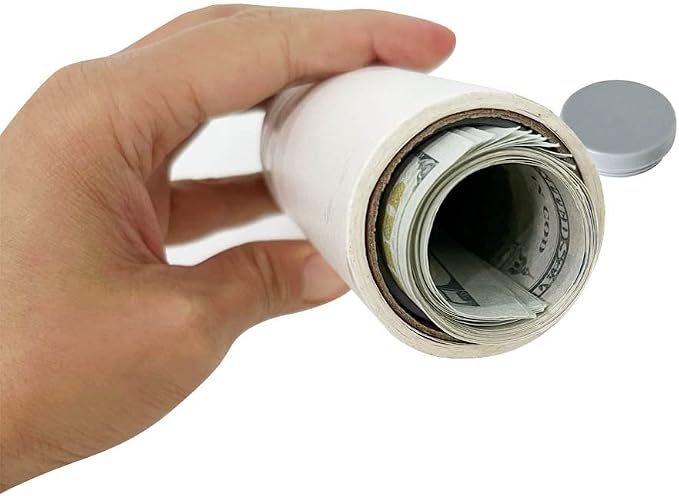 Keep Your Secret Lint Roller- Travel Safe for Cash Valuables, Portable Mini Hidden Safe with Key & Valus for Home Office Key Hider(White - Image 4