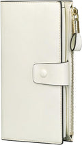 Itslife Womens Wallet RFID Blocking Large Capacity Luxury Wax Genuine Leather Wallets Clutch Wallet Ladies Card holder,Beige by HOME