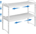 Set of 2 Expandable Kitchen Cabinet Shelves Organizers, Stackable Adjustable Small Storage Shelf Rack Stand For Pantry Cabinet Cupboard Kitchen Counter Organization, 22 lbs Capacity, Length:20.5" by X-cosrack