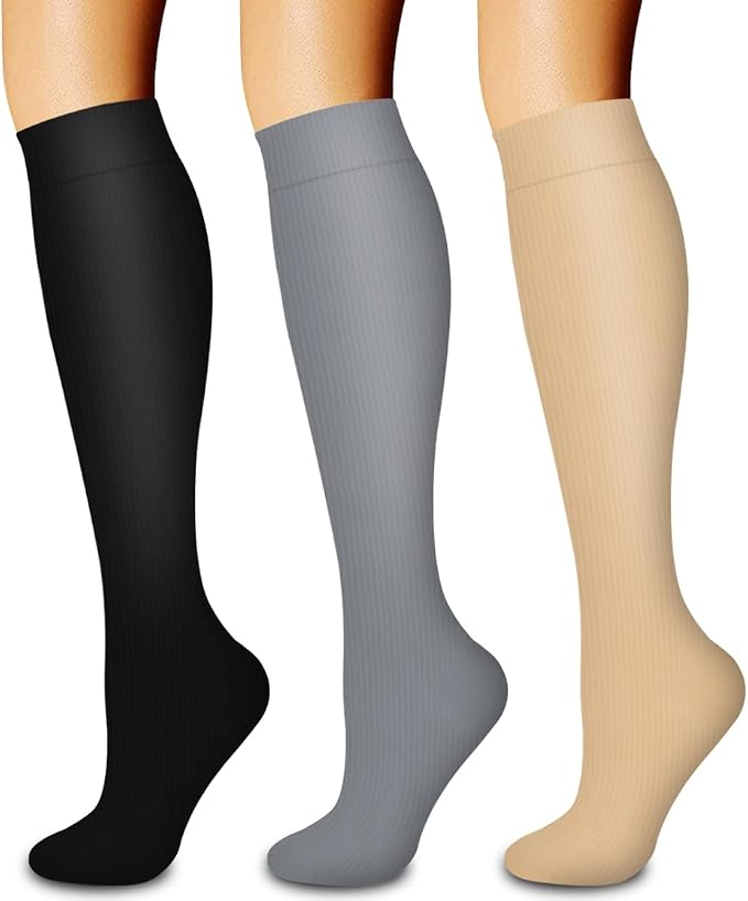 3 Pack Medical Compression Sock-Compression Sock For Women and Men Circulation -Best for Running,Nursing,Athletic Sports by LaiteHebe