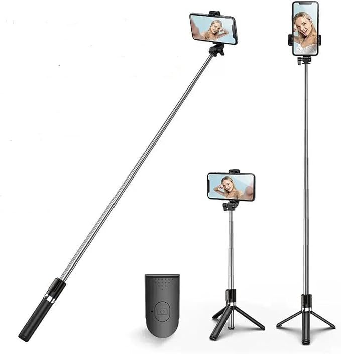 67” Phone Tripod & Selfie Stick Travel Tripod for iPhone Selfies, with Phone Holder 360° Rotation Extendable Selfie Stick for iPhone for Travel/Selfie/Vlog Compatible with/Android by Unknown