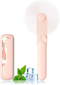 Lerat Portable Handheld Fan, 2 IN 1 Mini Hand Fan, Battery Operated [8-15 Working Hours], USB Rechargeable Personal Foldable Fan for Indoor, Small Pocket Fans Travel Essentials for Outdoor (Pink) by LERAT