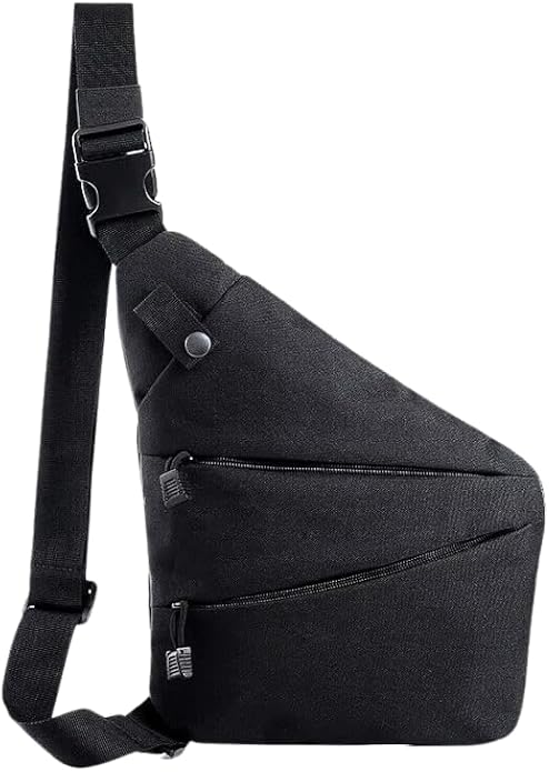 Anti-Theft Sling Bag Right Hand Cross Body Chest Bag Secure Zippers - Image 8