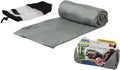 Extra Large Airplane Travel Blanket for Your Flight, Car, Camping, Home or Comforting Warmth Anywhere! Includes Warm Cozy Pockets for Your Feet and a Travel Bag - Charcoal by Cl%C3%B6udz