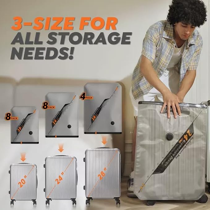 Vacbird Rechargeable Wireless Pump Travel Storage Bags Set - 20 Pack Portable Space Saver Bags for Travel & Home - Vacuum Compression Packing Seal for Clothes, Blankets, Seasonal Storage - Image 5