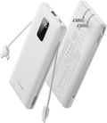 charmast Portable Charger Power Bank 10000mAh with Built-in AC Wall Plug | Built-in Cables,5 Outputs,Flight-Safe,Slim Travel Phone Charger for iPhone 17 14,Samsung Galaxy,iPad,Android,Smartwatch,etc by charmast