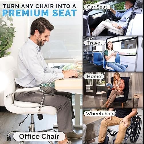 ComfiLife Doctor Recommended Seat Cushion - Premium Gel & Memory Foam Office Chair, Car Seat, Lifting Cushion - Chair Cushions for Back & Sciatica Relief - Seat Cushions for Office & Desk (Beige) - Image 9