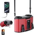 Doublepow 12000mAh Portable Waist Fan, Personal Waist Fan, Dual Air Ducts Motors, USB Rechargeable Clip On Belt for Working, 10 Speeds & 23H Wearable Neck Cooling, for Outdoor, Work, Travel (Red) by Unknown