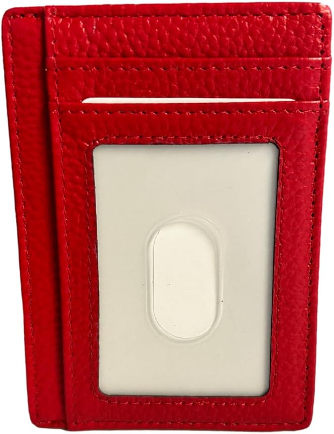 BANDI Slim Wallet, Minimalist Front Pocket RFID Blocking Wallet Credit Card Holder for Men & Women - Cherry - Image 2