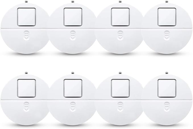 Modern Ultra-Thin Window Alarm with Loud 120dB Sound and Vibration Sensors Compatible with Virtually Any Window, Glass Break Alarm Perfect for Home, Office, Dorm Room- 8 Pack by EVALOGIK