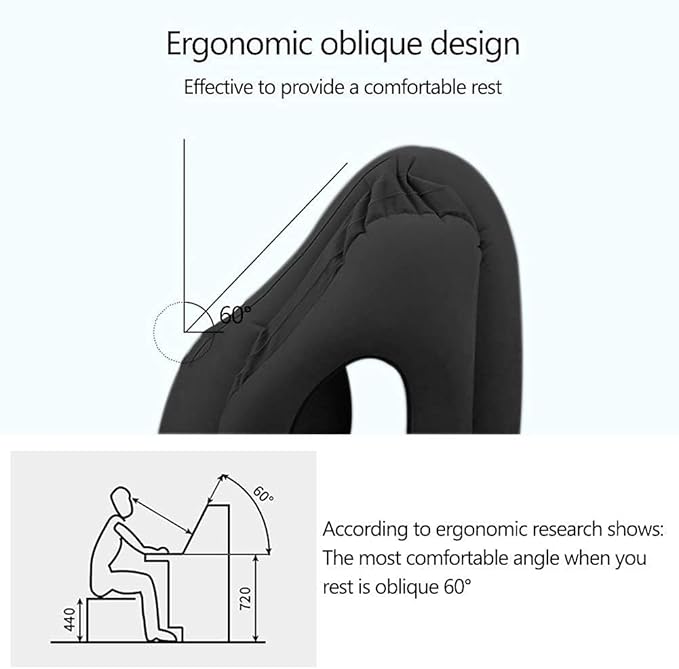 Inflatable Travel Pillows for Airplane, Blow Up Neck Pillow for Sleeping, Airplane Travel Essentials for Long Flight Support Head, Neck and Lumbar, Used for Car/Bus/Train/Office Rest, Adults Kids - Image 4