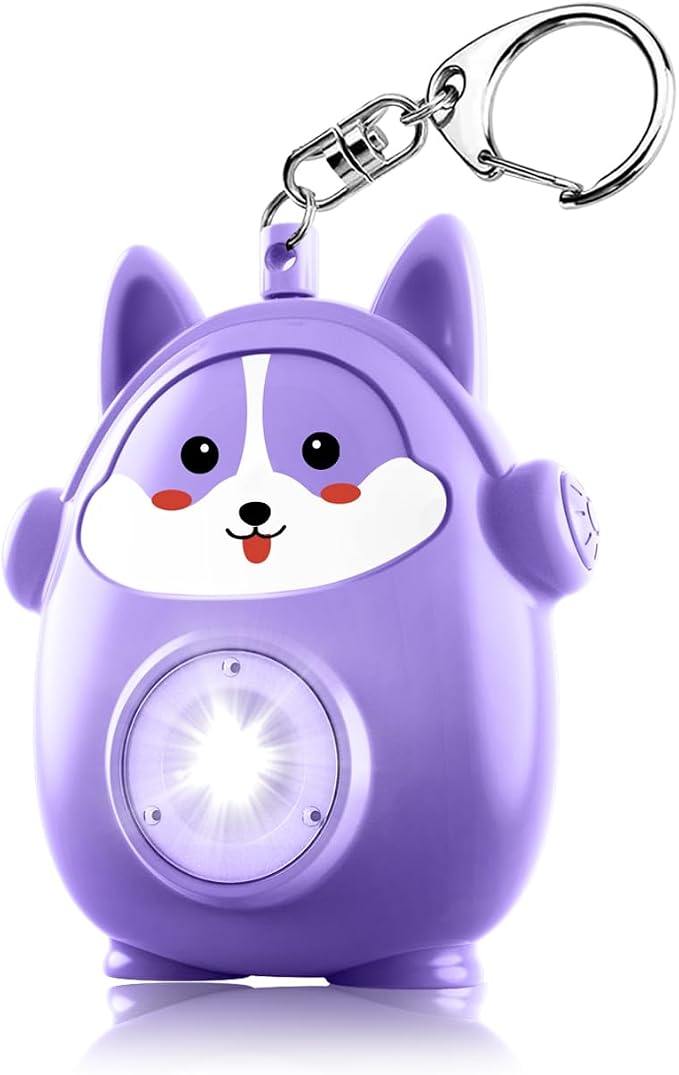 Personal Safety Alarm for Women - 130dB Self Defense Keychains Siren with LED Strobe Light, Personal Emergency Security Safe Devices Key Chain Alarms for Children (Purple) - Image 8