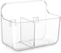 Adhesive Wall Organizer Bin, 2 Compartments, No-Drill, Clear | BPA-Free PET, Detachable, Divided Storage for Easy Sorting and Wet and Dry Separation, Drain Holes in Both Sections by COLINCH