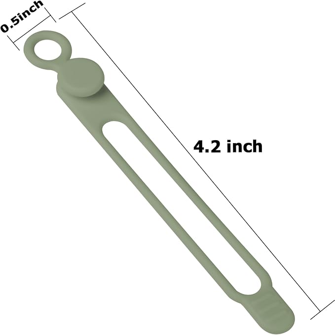 Silicone Cable Ties, Cord Organizer Cable Management(16Pcs-Green) | Reusable Cord Ties for Electronics, Office Desk Accessories, Home Travel Essentials, Easy to Use, 4.2 Inch - Image 2