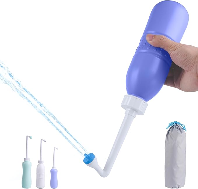 Hibbent Portable Bidet Sprayer and Travel Bidet with Hand Held Bidet Bottle for Personal Cleansing Use Extended Nozzle - Personal Hygiene Care Toilet Bidet Shower/Bathroom Bidet Spray -21.8oz(620ml) by Hibbent