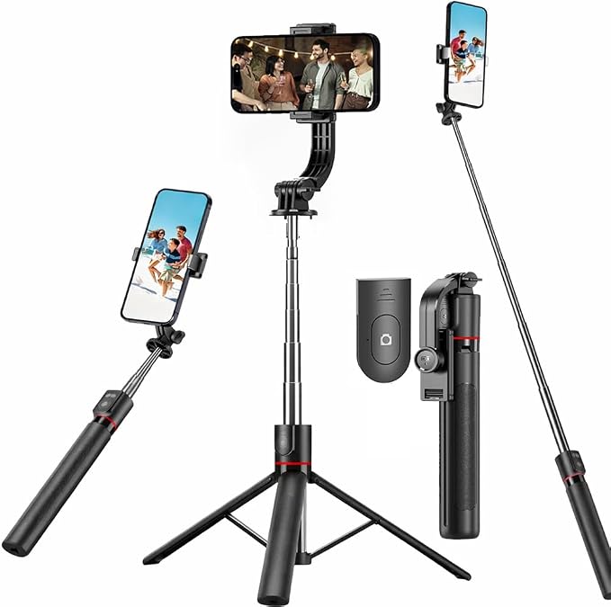 67" Detachable Phone Tripod Selfie Stick, Extendable Portable Cell Phone Stable Camera Easy Selfie Tripod Stand, with Wireless Remote, Ideal for Travel & Photos Recording/Video Vlogging, Big Tripod by JIUHCORY