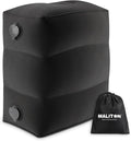 Inflatable Travel Foot Rest Pillow, Small Size（Black, 1 Pack） | Kids Airplane Bed, Adjustable Height Leg Pillow for Air Travel, Make a Flat Bed for Toddlers, Great for Airplane, Train, Car by Maliton