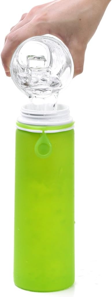 Valourgo Collapsible Water Bottle, Silicone Foldable with Leak Proof Valve BPA Free, Aqua Blue, 21 oz - Image 5