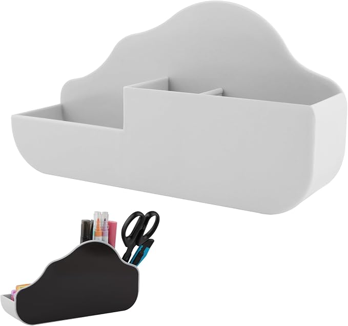 KITANIS Cloud Style 3 Compartment Magnetic Dry Erase Marker Holder, Pen Pencil Organizer for Refrigerator, Whiteboard, Locker Accessories by KITANIS
