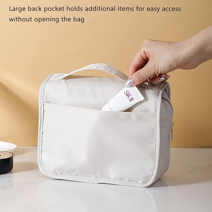 Hanging Travel Toiletry Bag for Women, Water-resistant Makeup Bag Cosmetic Organizer for Traveling Accessories Toiletries (Pink) - Image 4