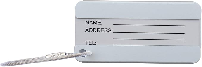 8 Pack Aluminium Metal Travel Luggage Tags Suitcase Card Holder Baggage Name Address ID Bag Label with Key Ring - Image 9