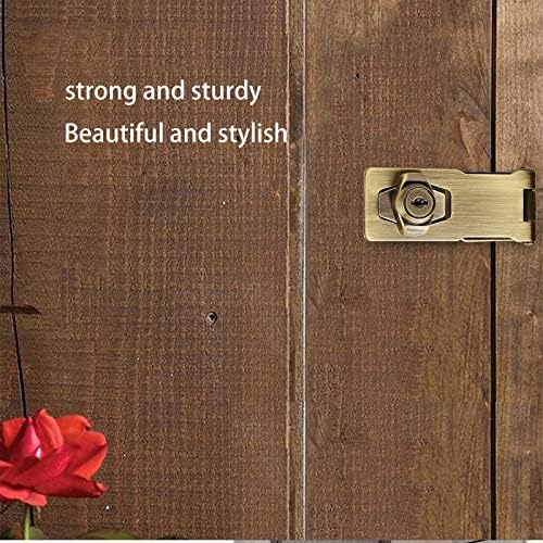 2 Packs Keyed Hasp Locks Twist Knob Keyed Locking Hasp for Small Doors, Cabinets and More,Stainless Steel Steel, Hasp Lock Catch Latch Safety Lock Door Lock with Keys (4inch, Bronze) - Image 3
