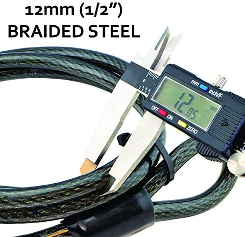 Lumintrail 12mm (1/2 inch) Heavy-Duty Security Cable, Vinyl Coated Braided Steel with Sealed Looped Ends (4', 7', 10', 15', 20', 25' or 30') (20-FT) - Image 2