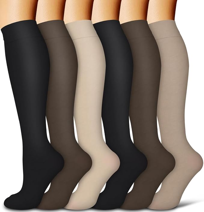 COOLOVER Copper Compression Socks for Women and Men(6 Pairs)-Best Support for Running, Athletic, Travel by COOLOVER
