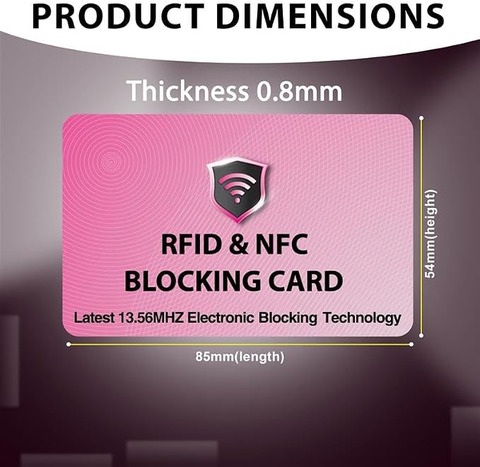 SaiTech IT 10 Pack RFID Blocking Card for Credit Debit ID Card, Pink | Slim Anti-Theft Contactless NFC RFID Blocker Protector, Easily Fit into Wallet and Purse, for Men & Women - Image 2