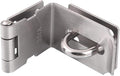 HOWDIA 4 Inch Door Hasp Latch 90 Degree, Stainless Steel Safety Right Angle Padlock Hasp Locking Latch Security Door Clasp Hasp Lock Latch for Push/Sliding/Barn Door, 2mm Thick, Brushed Silver by HOWDIA