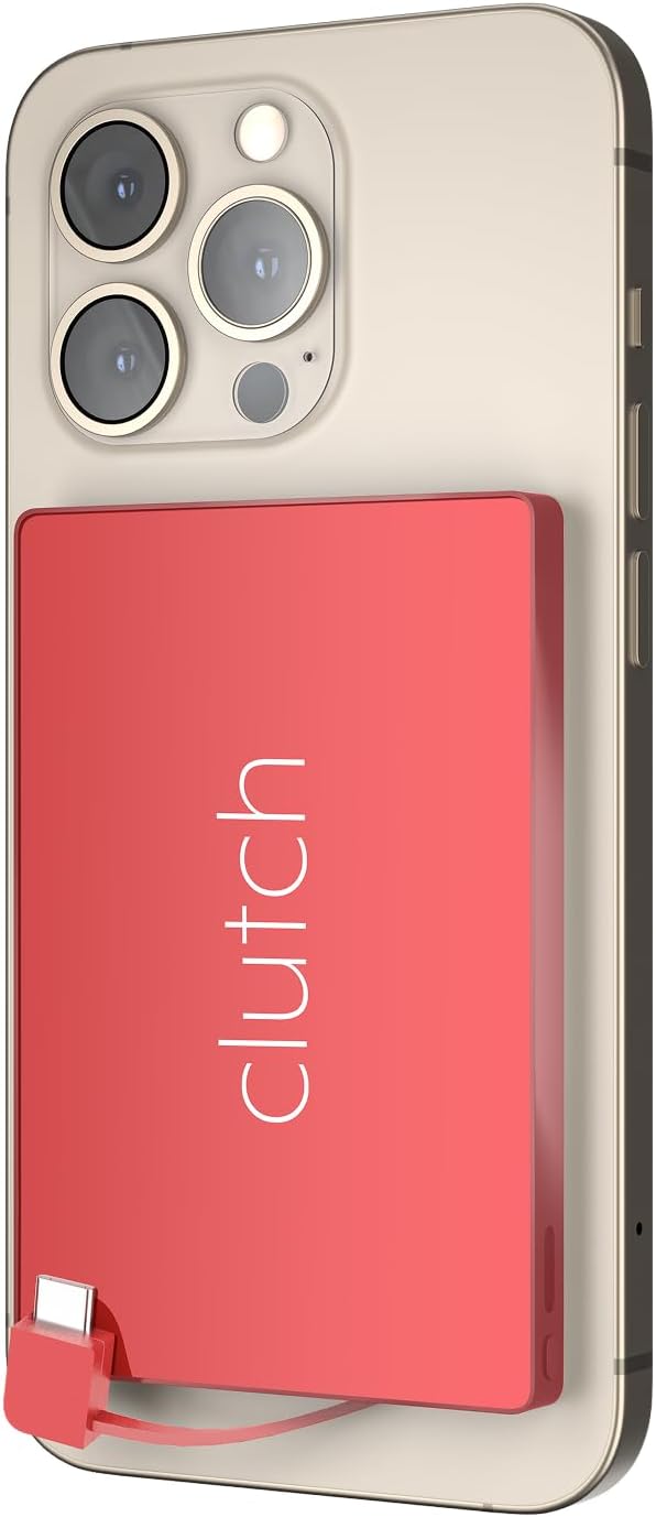 Clutch - Pro USB-C Portable Charger - Compatible with iPhone 15, 16, 17 & Android Devices - Power Bank Magnetic Battery - TSA Travel Approved - USB Rechargeable - Built-in Cable - 5000 mAh - 3.7oz - Image 3