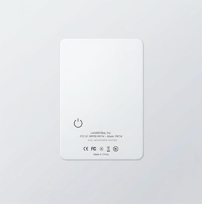 LandAirSea PB714 – Ultra-Slim Apple Find My Wallet Tracker with Secure Adhesive, No Monthly Fee Bluetooth Item Locator for Wallets, Passports & Luggage by LandAirSeaSystems