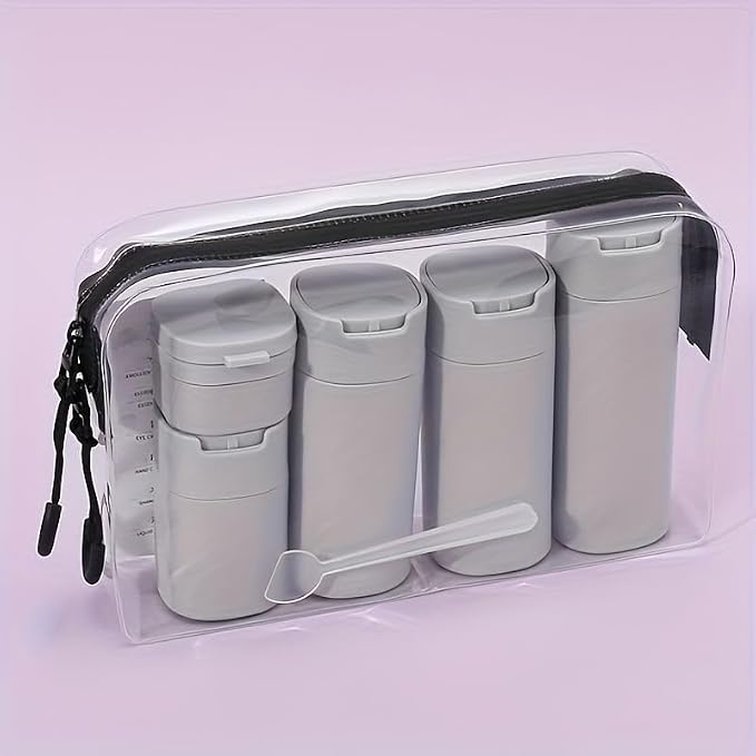 5pcs Travel Cream Dispenser Bottles Set Travel Bottles Toiletry Containers Set, TSA Approved, Travel Essentials - Image 2