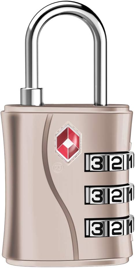 ZHEGE TSA Lock for Luggage, 3 Digit Travel Lock for Suitcase (Rose Gold) | Ideal for Backpack, Baggage by ZHEGE