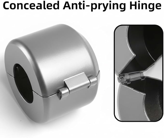 PUGED Door Knob Lockout Device Cover to Disable Doorknob/Faucet/Water Valve Hose Lock Door Handle Temporary Lock for Bedroom Door from Outside Door Handle Without Drilling (1, Silver) - Image 5