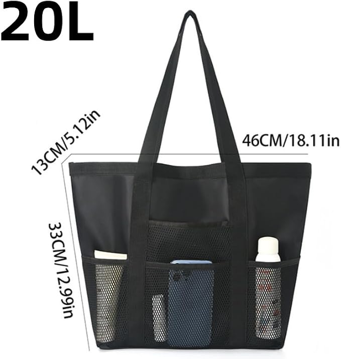 Mesh Beach Bag tote for women men cruise travel essentials swim pool towel bag for family vacation foldable must haves | foldable - Image 8