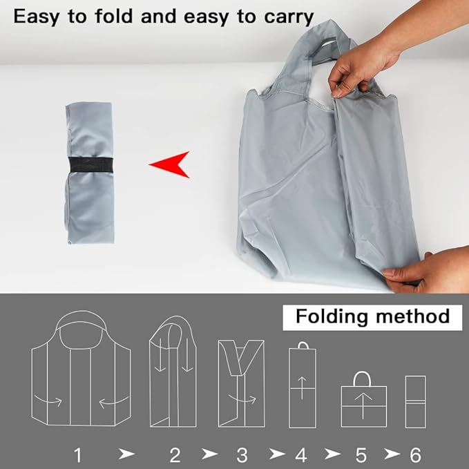 Aricsen Durable Colorful Folding Reusable Grocery Bags Handles, 20 Pack | Polyster fabric cloth, Pocket Nylon Tote, Foldable, Xlarge, Durable, Machine Washable, for grocery, storage, gifts - Image 4