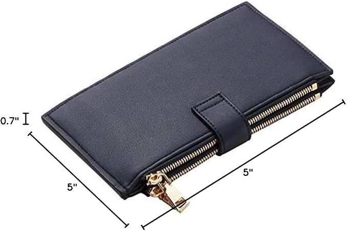 Travelambo Womens Leather Bifold Wallet, Slim RFID Blocking Card Holder | Large Capacity, 16 Card Slots & ID Window, 2 Zipper Pockets, Dual Snap Closure, Slim Lightweight, RFID Privacy Protection - Image 10