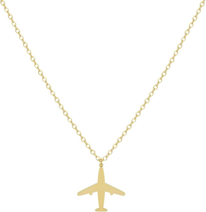 Kyerlyn Necklace for Women, Dainty Airplane/Swallow/Lightning Necklace Sideways Necklace Pendant Trendy Adjustable Chain Simple Choker Everyday Gifts by Kyerlyn