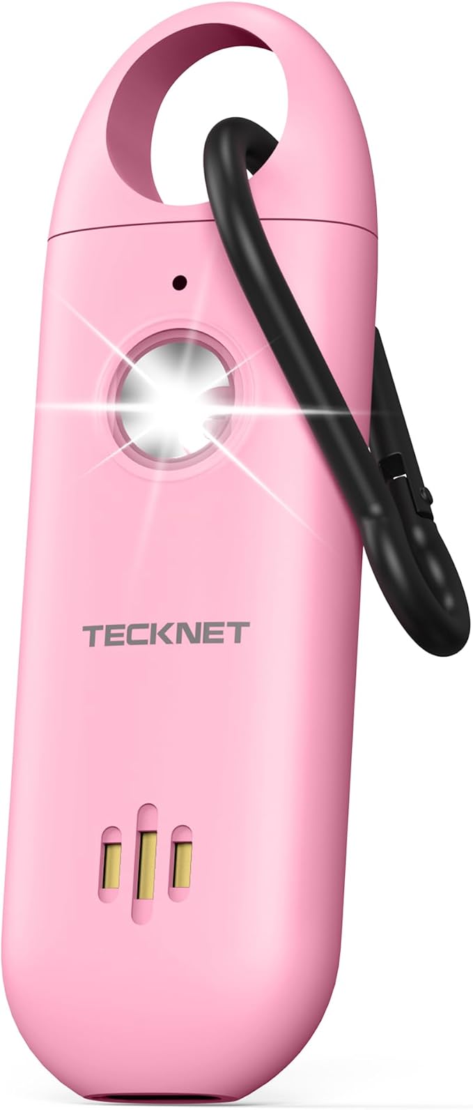 TECKNET Personal Safety Alarm,Portable Personal Alarm for Women with Flashing Strobe Light & Low Battery Alert,130dB Rechargeable Emergency Keychain Alarms for Women ,Men,Kids,Seniors(Pink) by Tecknet