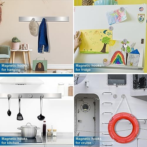 LOVIMAG Magnetic Hooks, Cruise Essentials 2026, 25 Pack-50LBS | Heavy Duty Strong Magnet Hook for Cruise Cabin, Refrigerator Fridge, Ship, Classroom, Kitchen Grills, Silver - Image 2