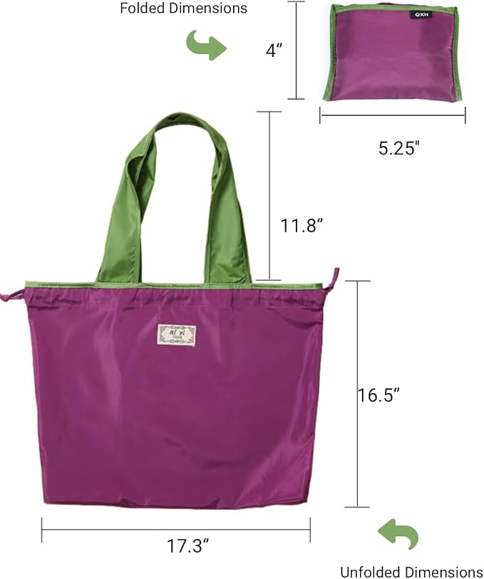 Everyday Reusable Grocery Bag, Lightweight Foldable Tote with Comfortable Handle for Daily Errand, Travel, Car Use - Image 5