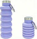 YCT Collapsible Water Bottle 17oz（500ml），Travel Portable Sport Water Bottle，Reusable Silicone Foldable Water Bottles for Gym Camping Hiking (Purple) by YCT