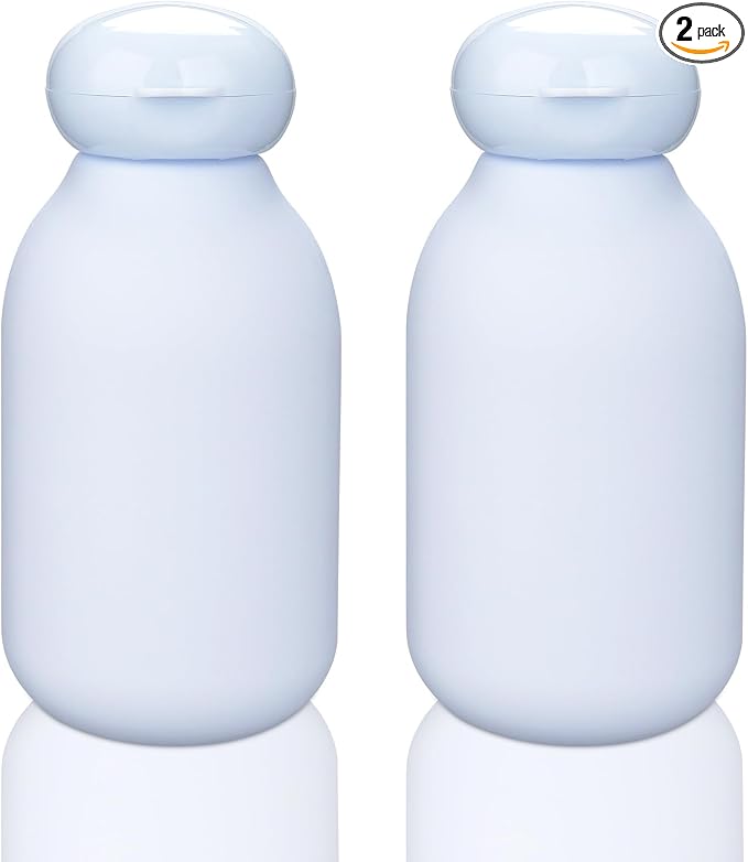 2 Pack 3.4 oz/100ml Travel Squeeze Bottle with Flip Cap, Blue | Shampoo and Conditioner Bottles, Empty Plastic, Travel Accessories, Toiletry Cosmetic Containers by wowang