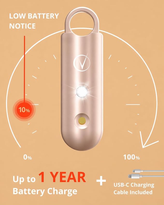 Vantamo Personal Alarm for Self Defense with Low Battery Notice, Strobe Light & Extra Loud 130 dB Double Speakers Safety Keychain Set for Women, Rechargeable Panic Button for Womens Self Defense - Image 5
