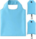 2 Pack Foldable Shopping Bag, Reusable Grocery Tote Bag, Sky Blue | Waterproof Nylon, 35 Pounds Weight Capacity, Pocket Size Carrier by Unknown